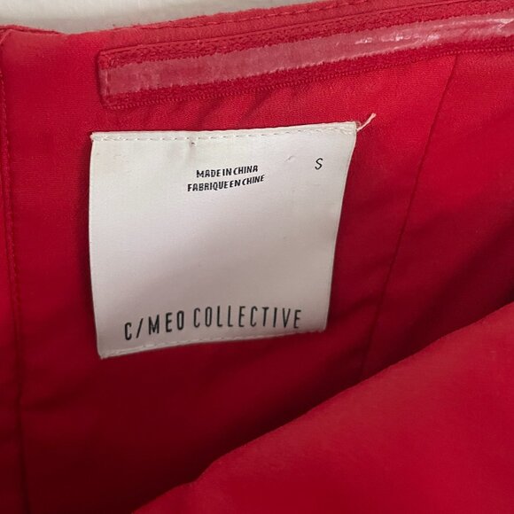 C/MEO Collective Strapless Making Waves Dress in Cherry (S) - Picture 4 of 5